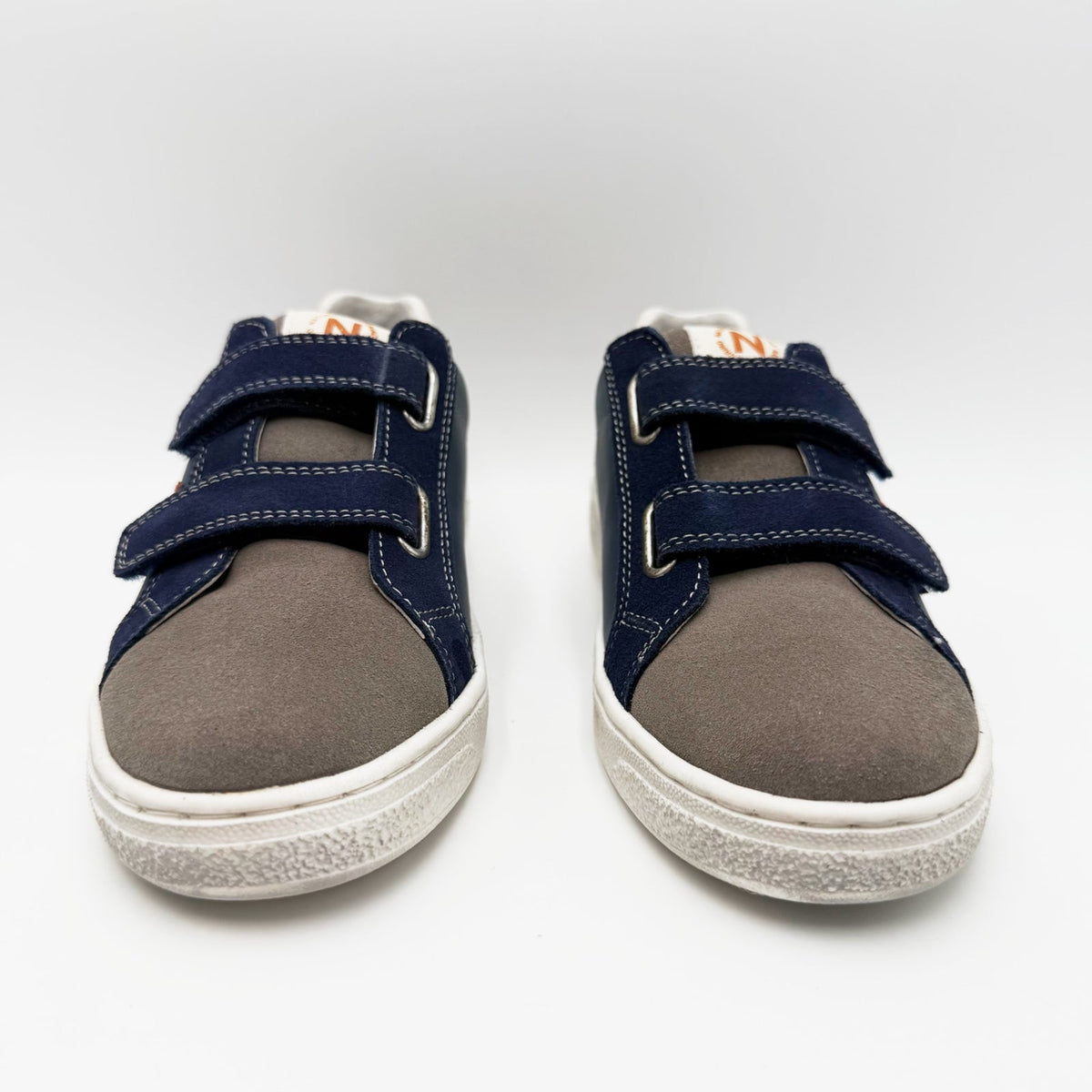 Naturino Boys Pinn VL Hook and Loop Sneakers Size 1.5 EU 32 Gray Navy Blue NIB