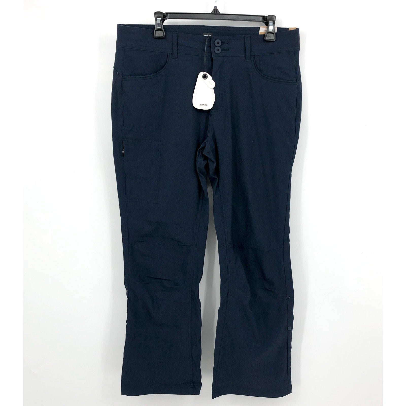 PRANA Women's Halle Pants II Size 12 Short Nautical Blue Water Repellent NWT