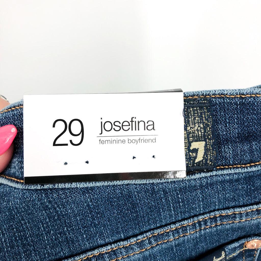 7 FOR ALL MANKIND Womens Josefina Feminine Boyfriend Jeans Size 29 US 8 Blue NWT