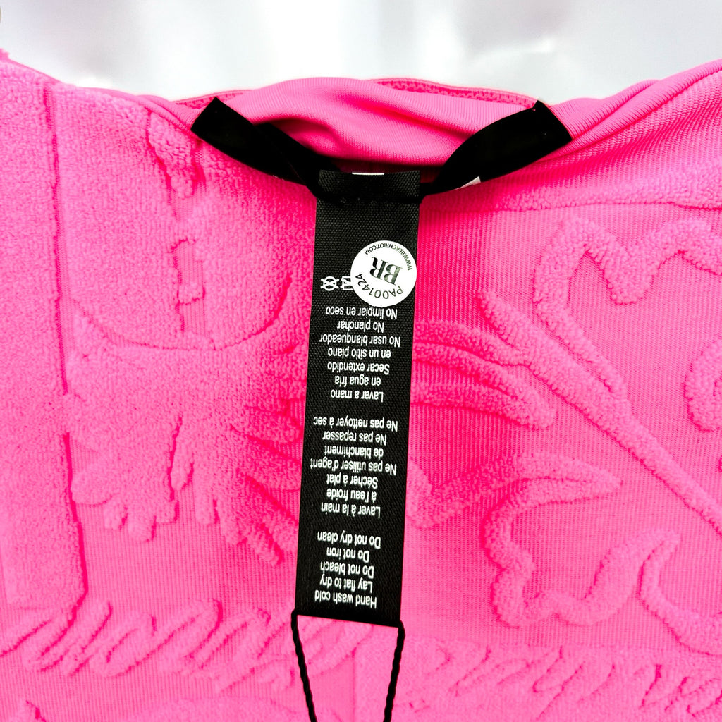 BEACH RIOT Women's Athena One-Piece Swimsuit Small Bright Pink Print Terry NWT