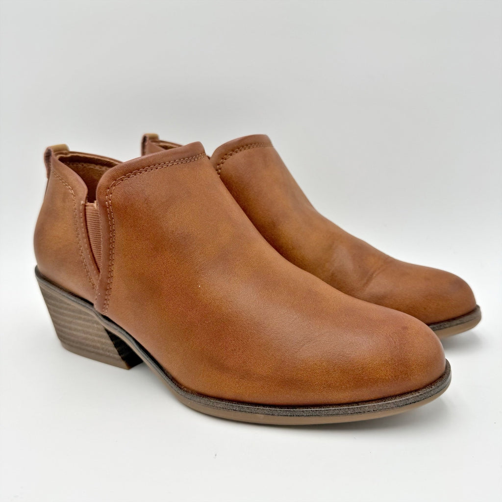 Dr. Scholls Womens Laurel Ankle Bootie Size 6.5 EU 36.5 Brown Leather Boot NWOB