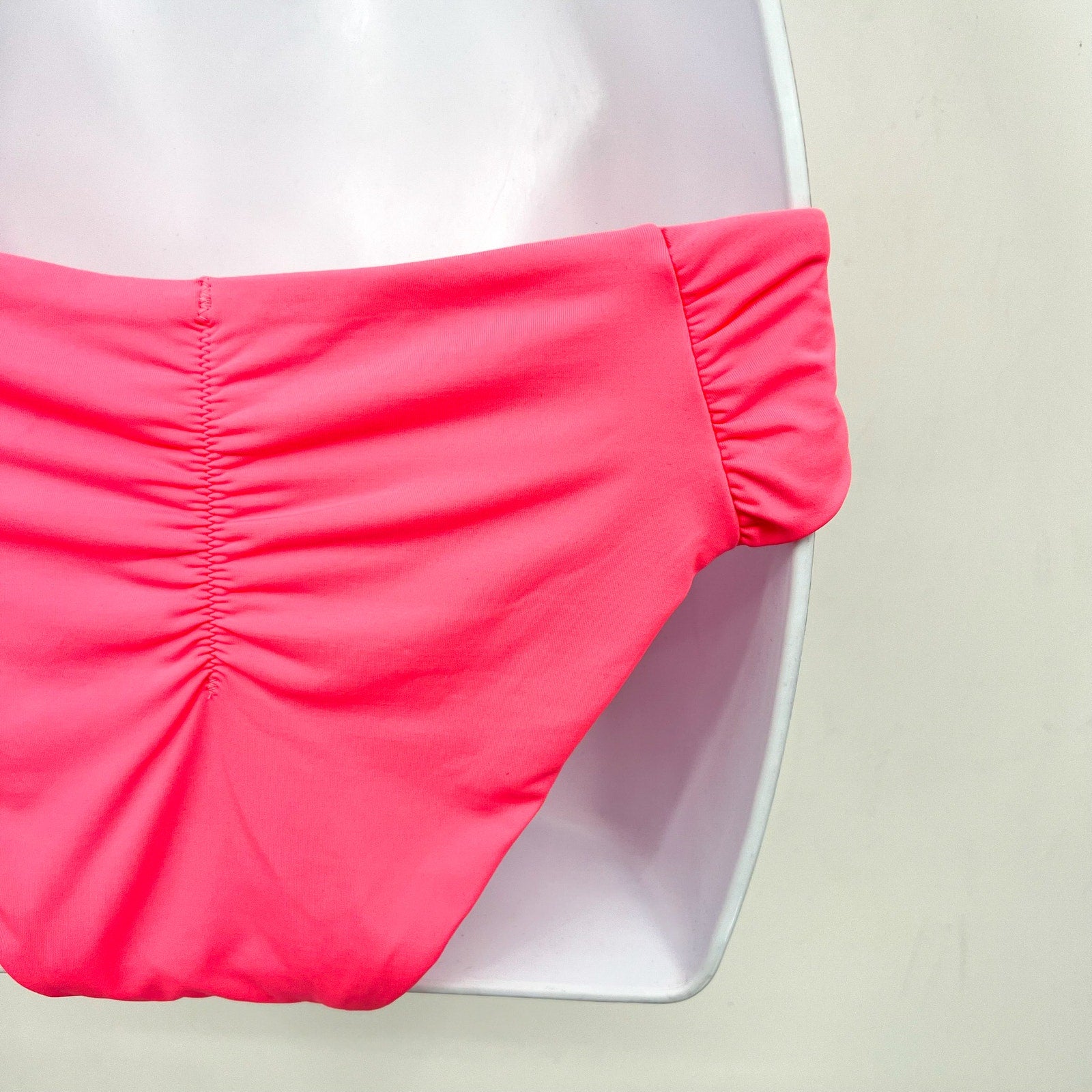 BECCA Womens Coast Adela Hipster Bikini Bottom Large Pink Coral Reef Shirred NWT