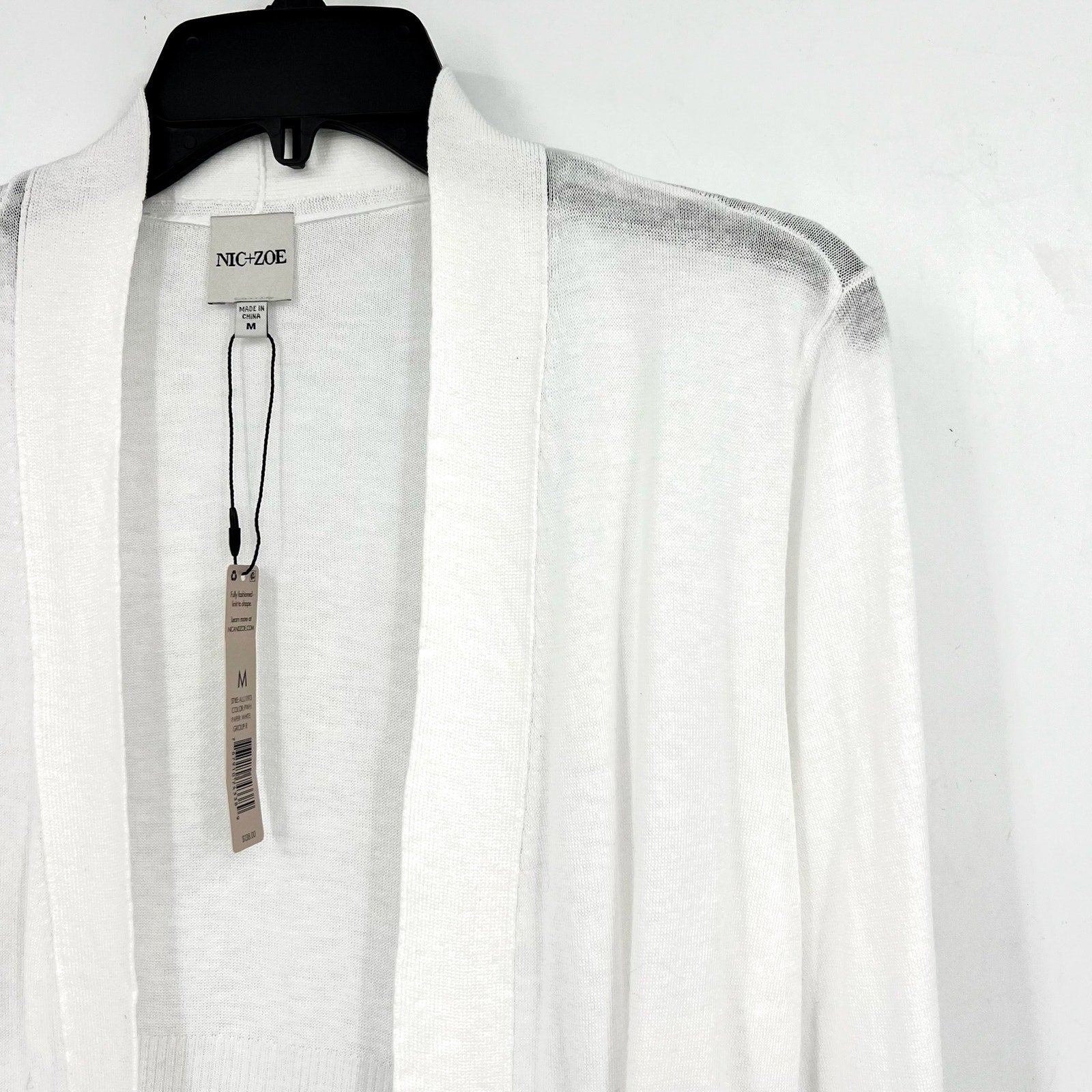 NIC + ZOE All Year Back Of The Chair Cardigan Medium White Long Sleeve NWT
