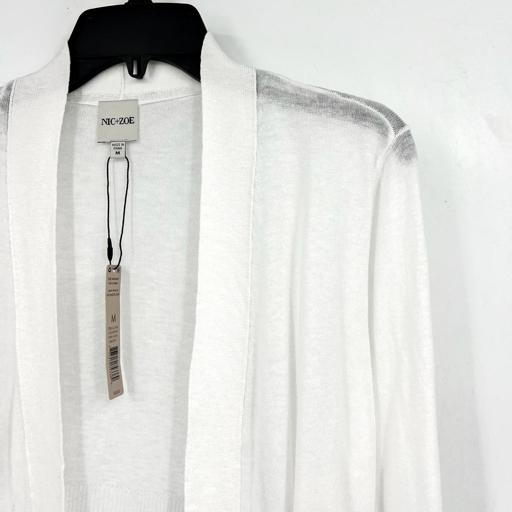 NIC + ZOE All Year Back Of The Chair Cardigan Medium White Long Sleeve NWT