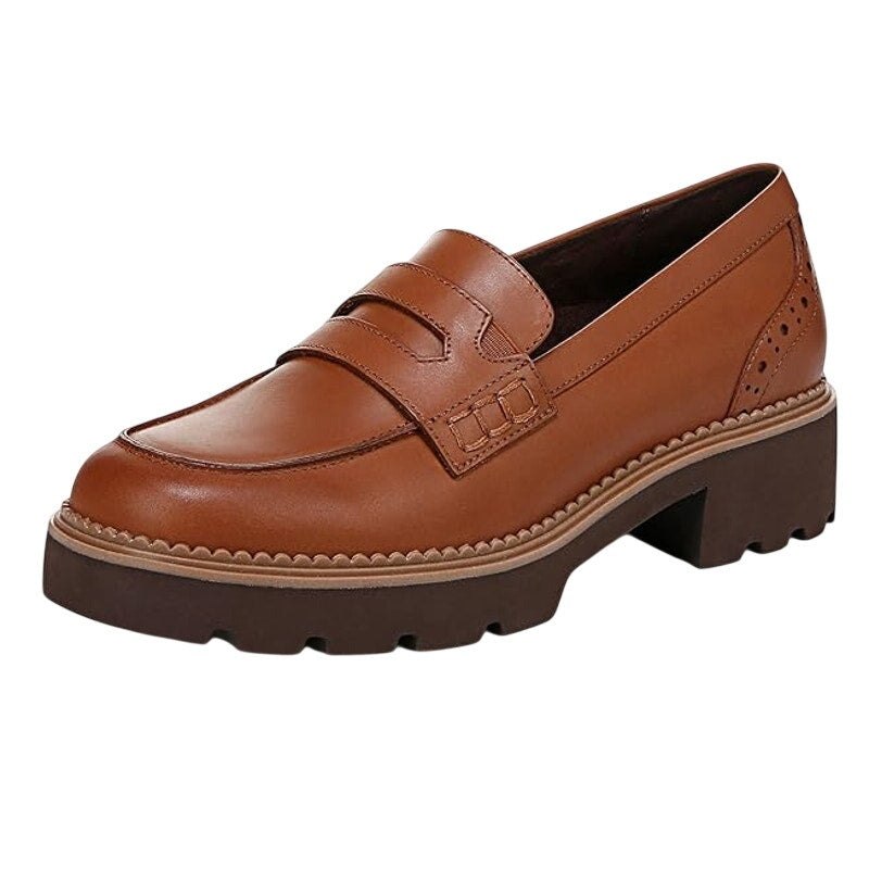 Vionic Womens Fillmore Lug Loafers US 9 EU 40 Brown Leather NIB