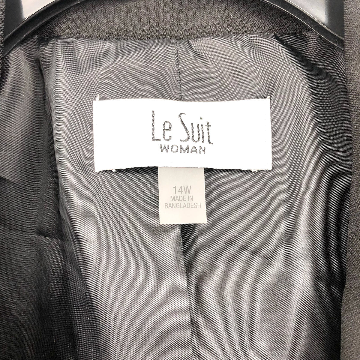 LE SUIT Women's Single Button Blazer Size 14W Black Suit Jacket NWT