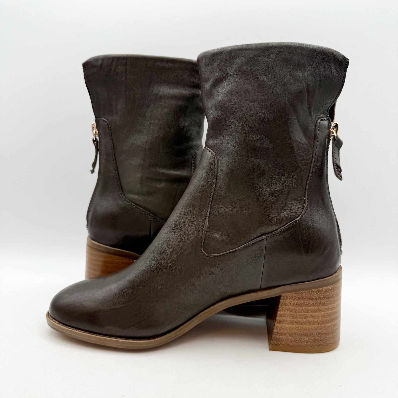 Kelsi Dagger Womens Brooklyn Island Boots Size 6.5 M Brown Vegan Leather NIB