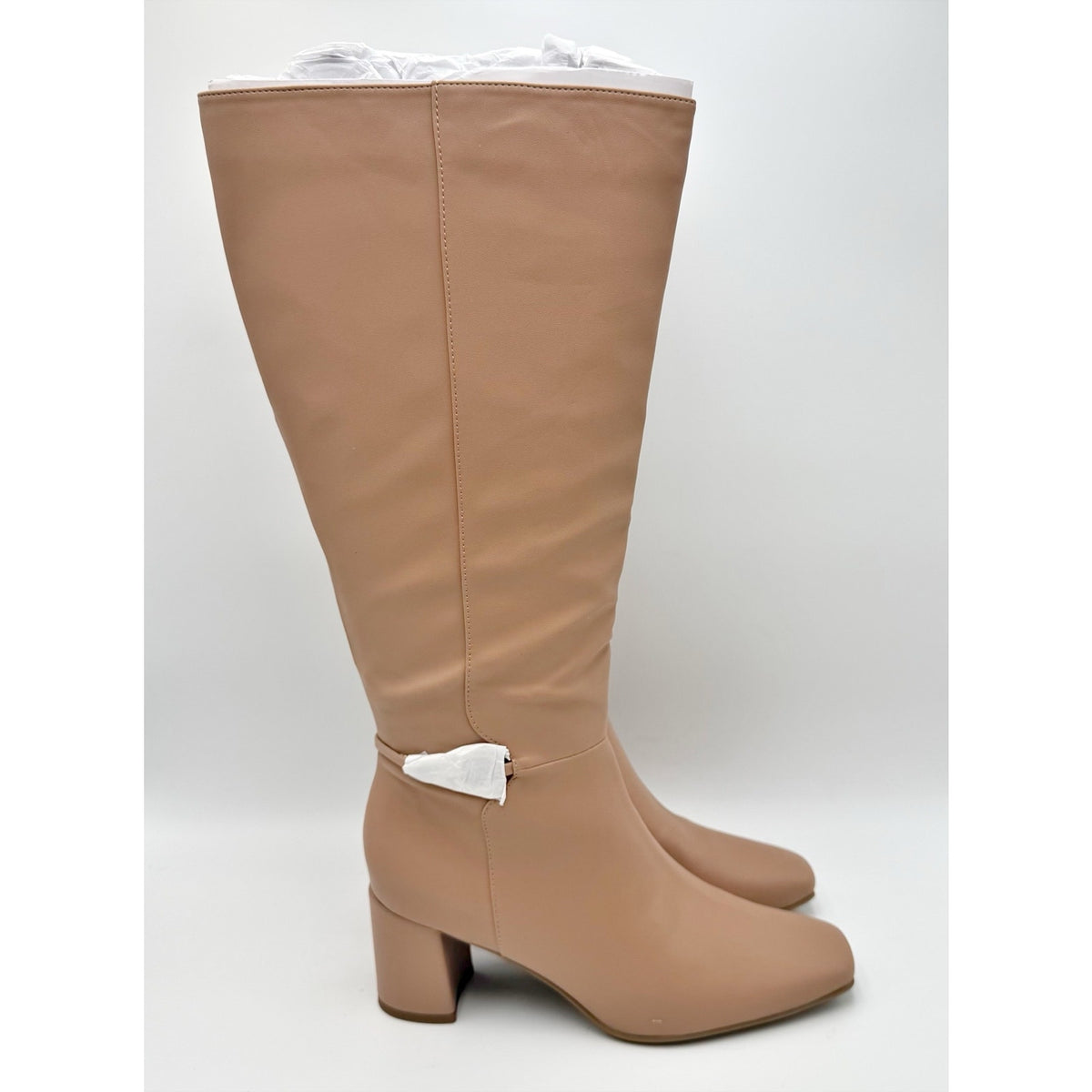 T5111. Naturalizer- WOMENS 8M WIDE CALF- Waylon Knee High Boots Beige Taupe NIB