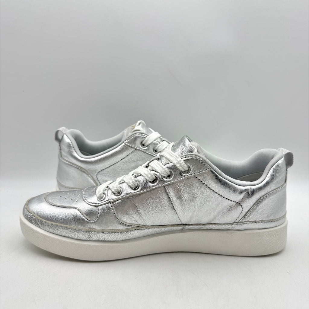 Vionic Womens Elise Casual Sneakers US 8.5 EU 39 Silver Leather NIB