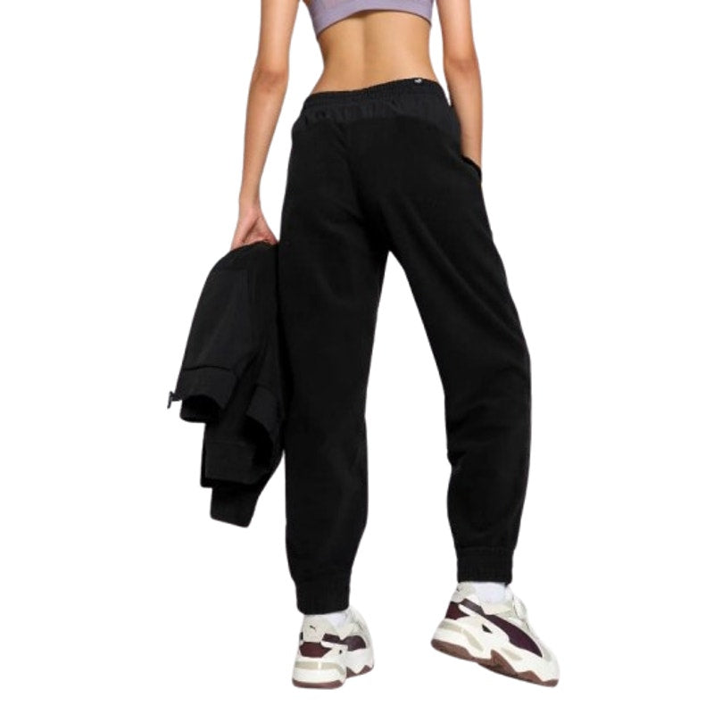 PUMA Women's ESS Elevated Winterized Pants Medium Black Drawstring Joggers NWT