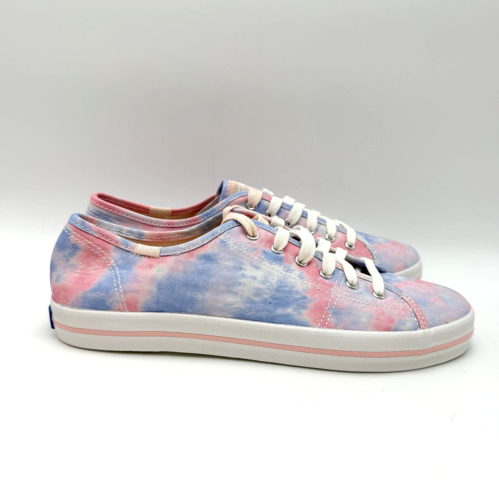Keds Womens Kickstart Low Sneakers Size 8.5 Tie Dye Pink Blue Canvas NWOB