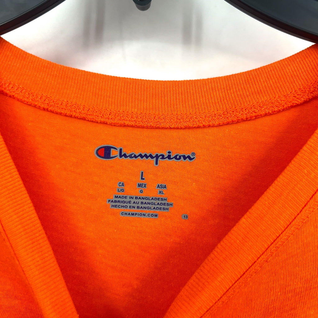 CHAMPION Womens Clemson Team Script Short Sleeve T-shirt Large Orange NWT