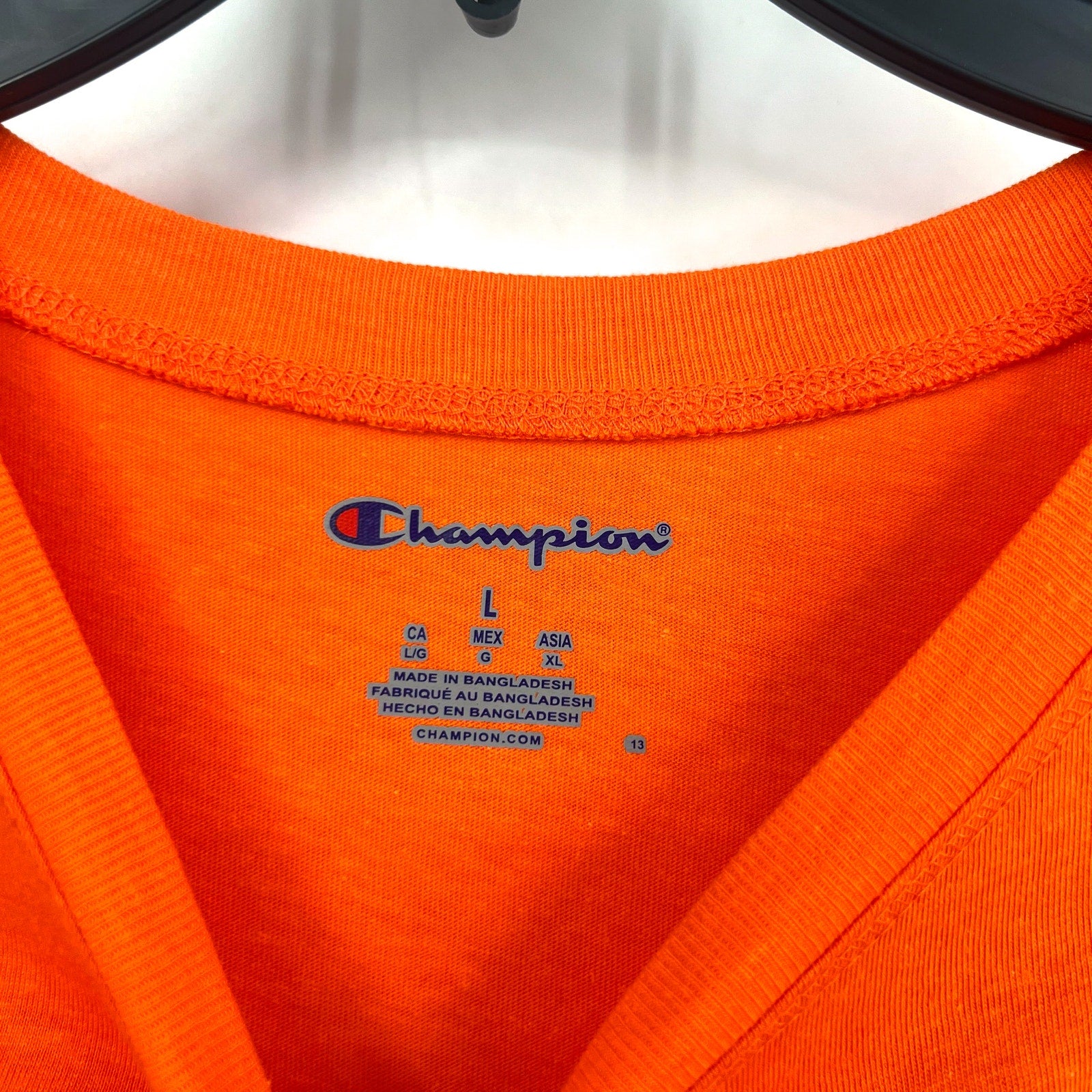 CHAMPION Womens Clemson Team Script Short Sleeve T-shirt Large Orange NWT