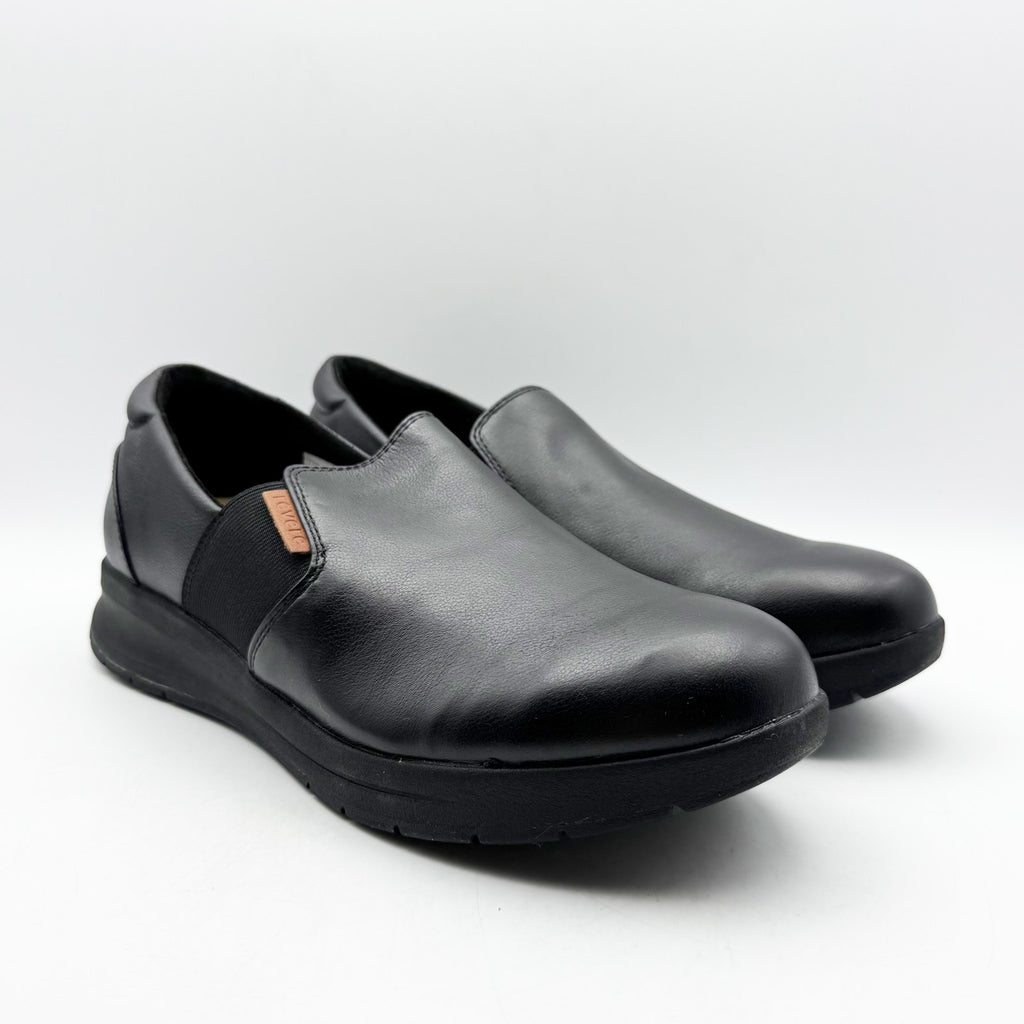Revere Womens Panama Casual Sneakers US 11 M EU 42 Black Leather Slip On NIB