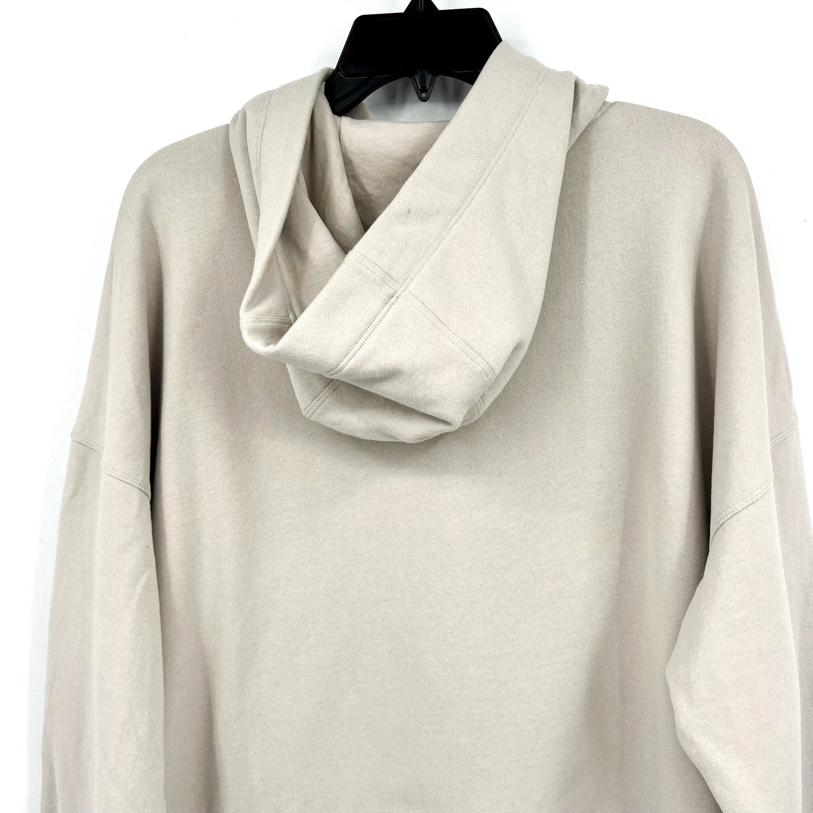 DKNY Women's Sequin Hoodie Medium Taupe Beige Pullover Sweatshirt NWT