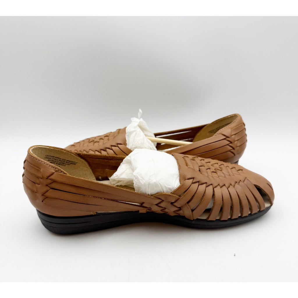 Comfortiva Womens Trinidad Sandals Size 7 Wide Tan Leather Huarache NIB