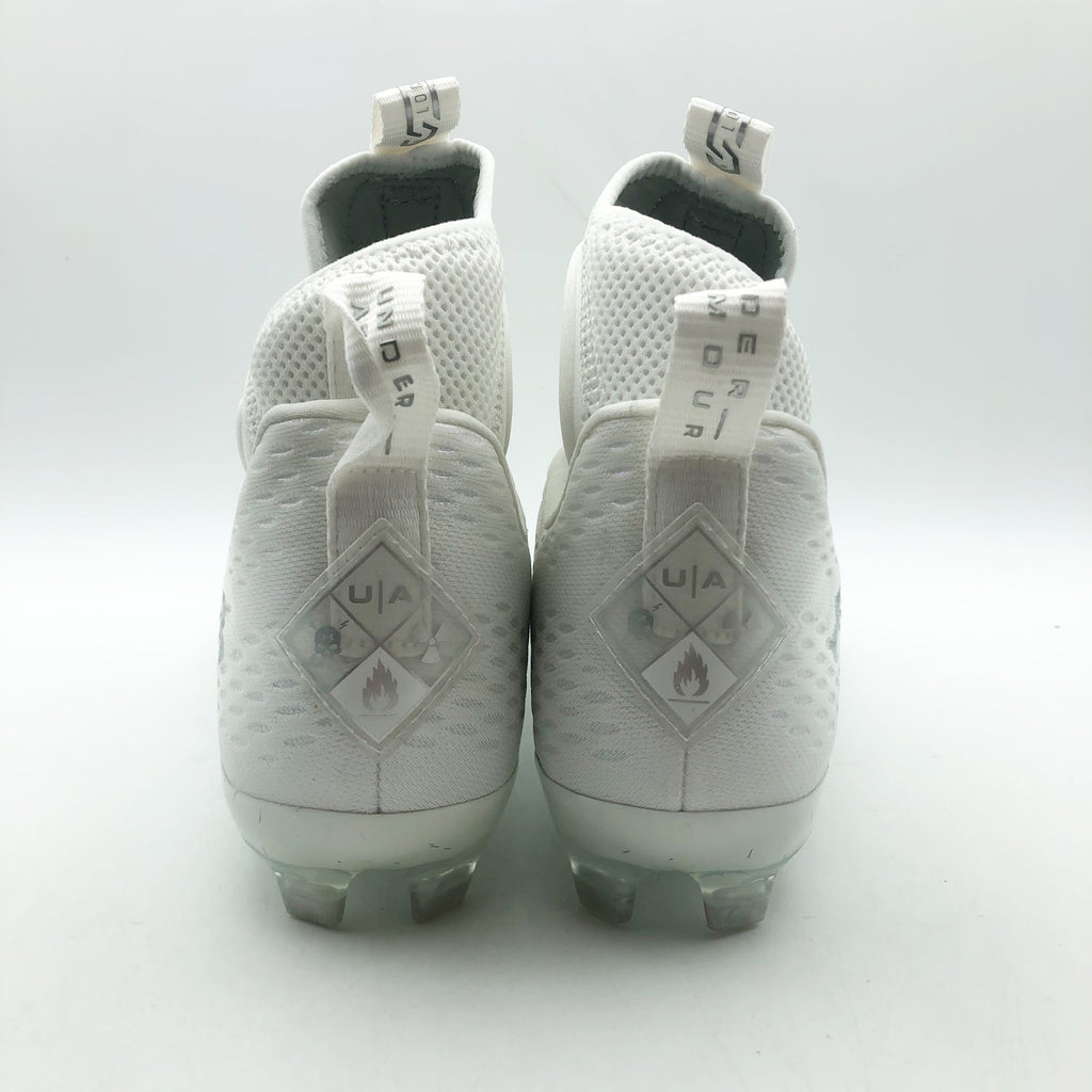Under Armour Mens Spotlight Lux MC 2.0 Football Cleat Size 9.5 White Silver NWOB