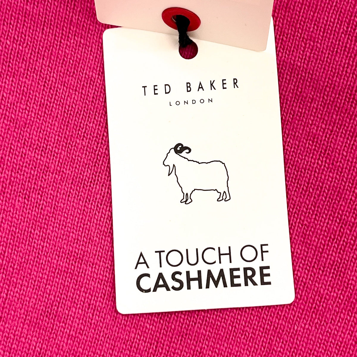 TED BAKER Essya Knit Midi Sweater Dress Small Size 1 Bright Pink Slouchy Tie NWT