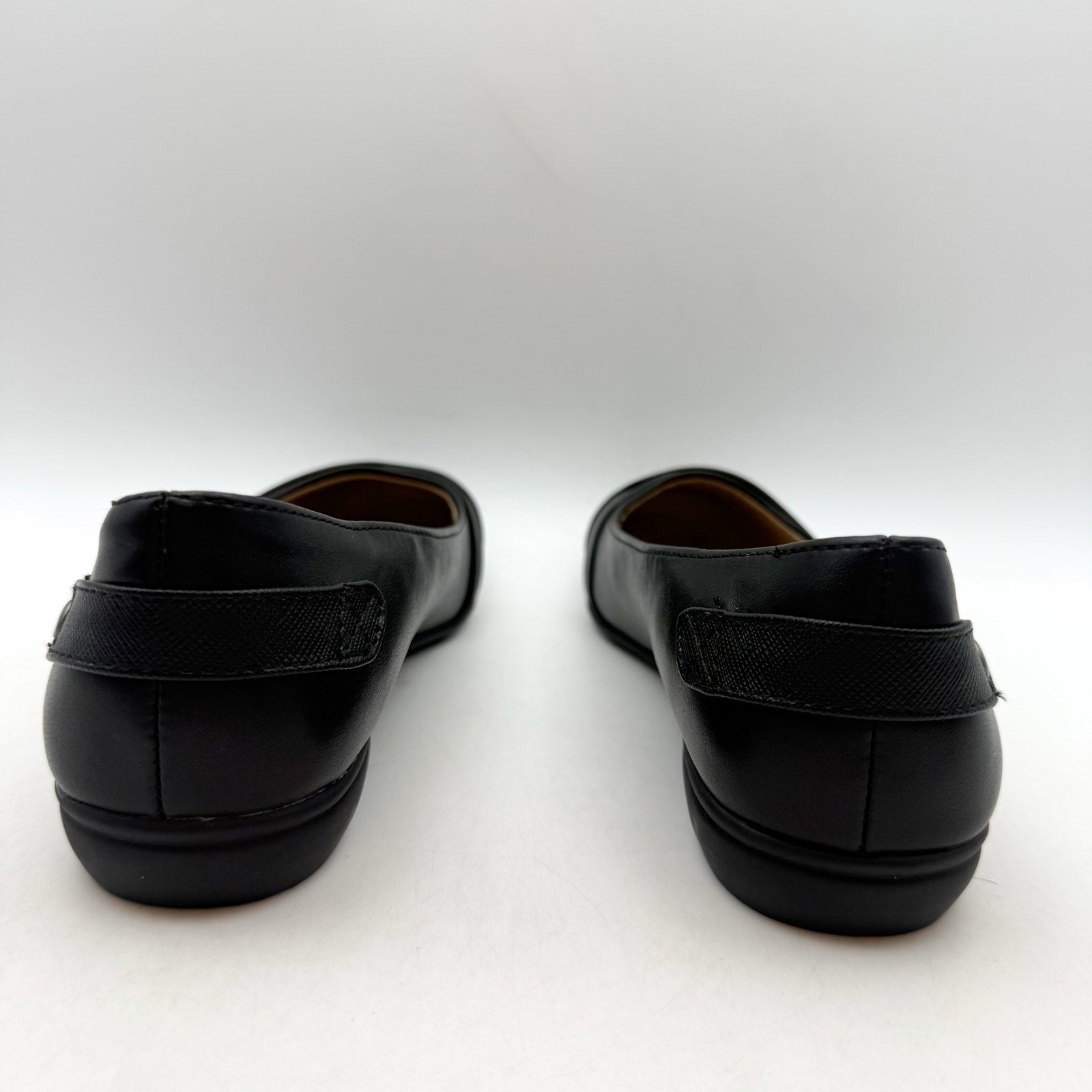 LifeStride Womens Adalene Flats US 6 Wide EU 36 Black Vegan Leather NWOB