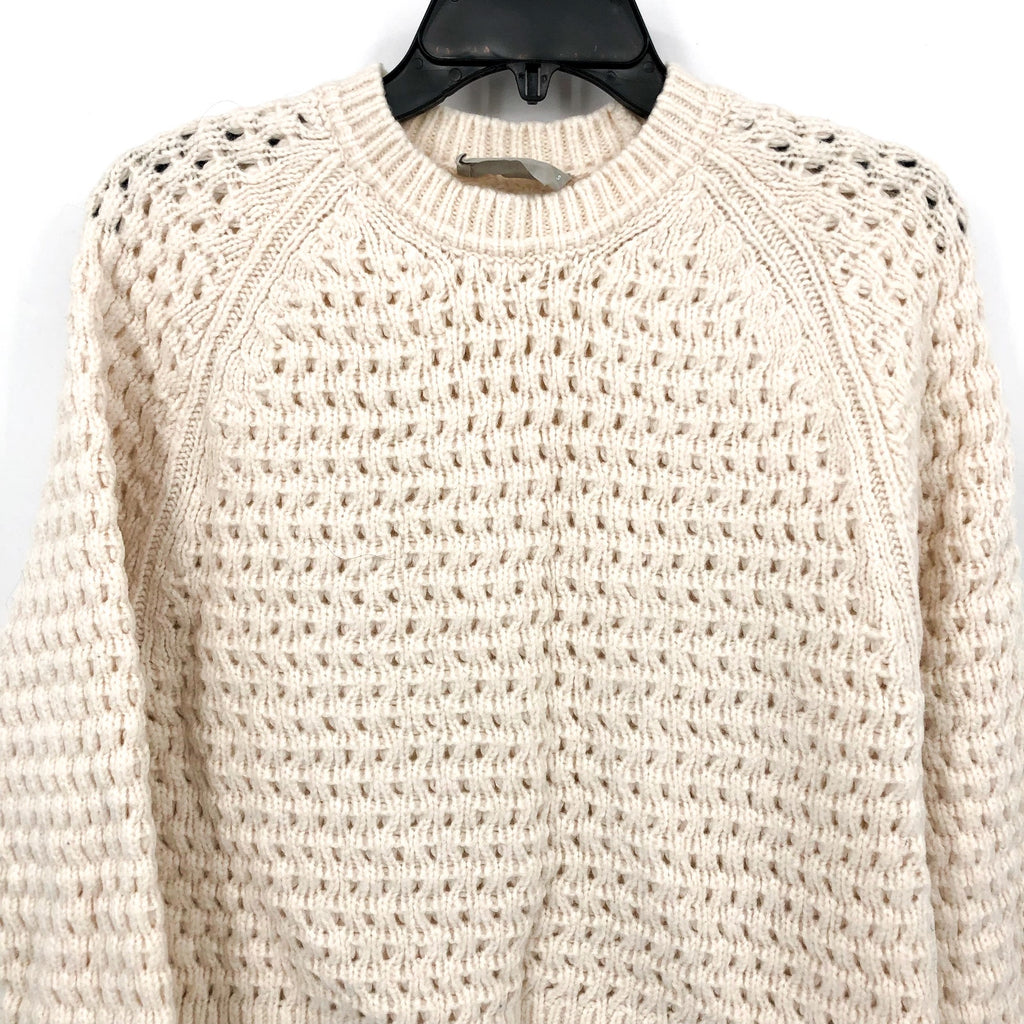 Everlane Womens Cloud Oversized Crew Sweater Small Cream Bone Textured Knit NWOT