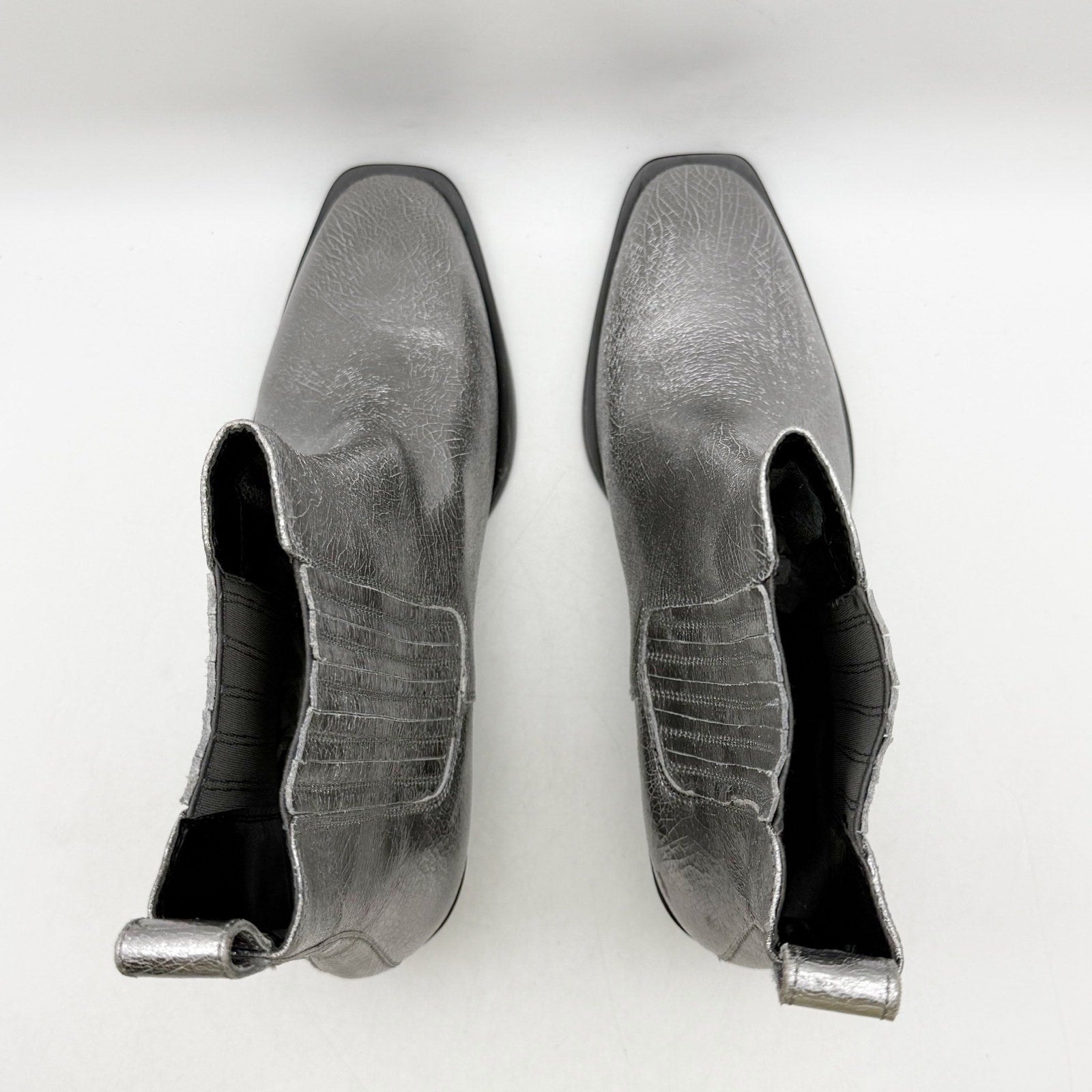 Seychelles Womens Hold Me Down Chelsea Ankle Boots US 10 Silver Leather NWOB
