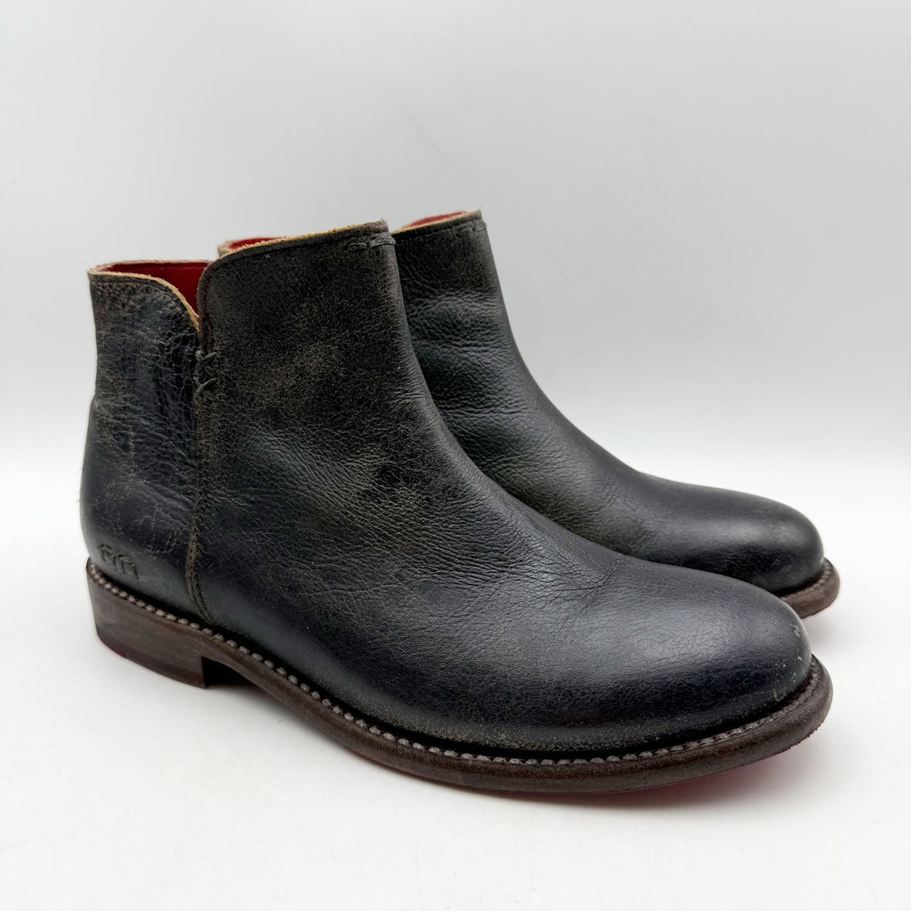 Bed Stu Womens Yurisa Ankle Booties US 8.5 M EU 39 Black Distressed Leather NWOB
