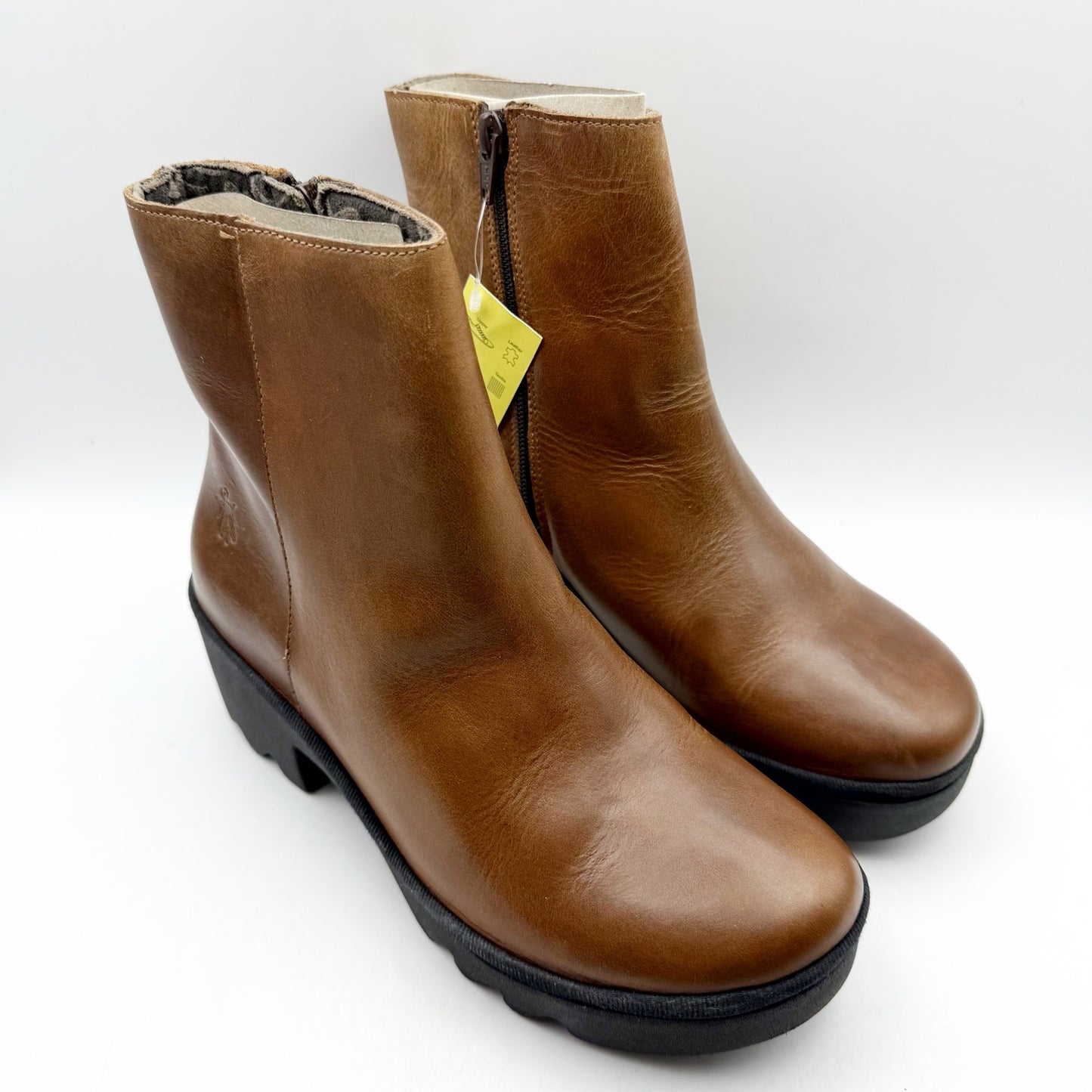 FLY LONDON Womens Toor513FLY Boots EU 39 US 8-8.5 Brown Leather Ankle NIB