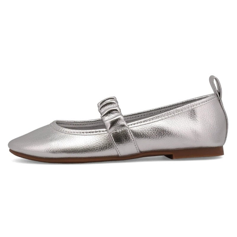 MIA Womens Uliana Ballet Flats Size 8.5 M EU 39 Silver Leather NWOB