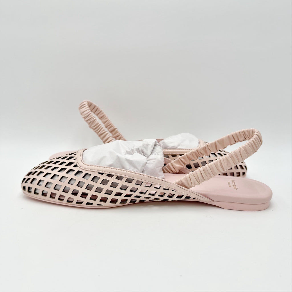 Kate Spade Womens Eloise Slingback Flats Size 9 B Pink Leather Laser Cutout NIB