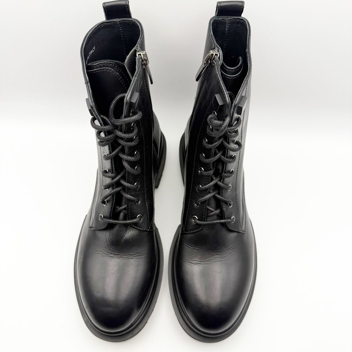La Canadienne Womens Brendan Bootie EU 37 US 6-6.5 Black Leather Combat NWOB