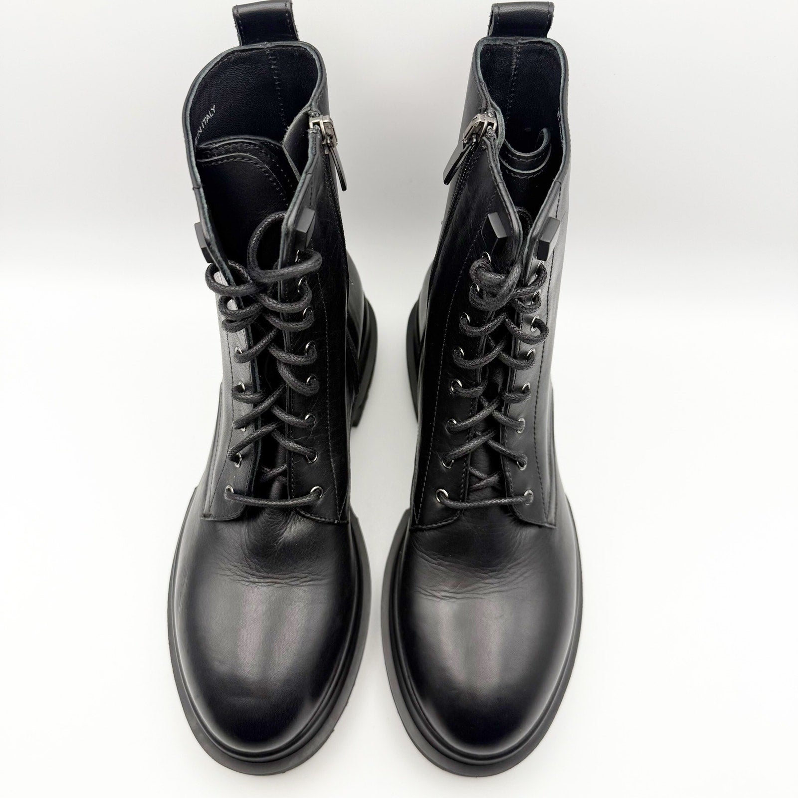 La Canadienne Womens Brendan Bootie EU 37 US 6-6.5 Black Leather Combat NWOB