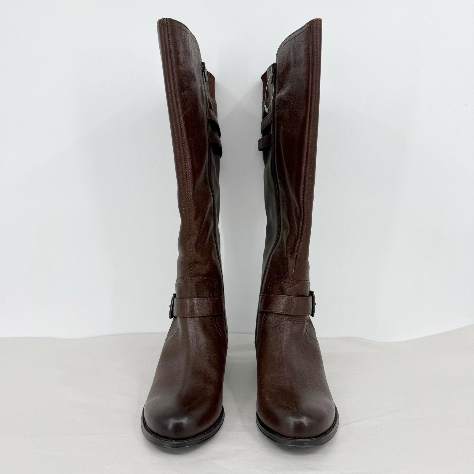 Naturalizer Womens Jessie Knee High Boots US 12 Wide WC Dark Brown Leather NWOB