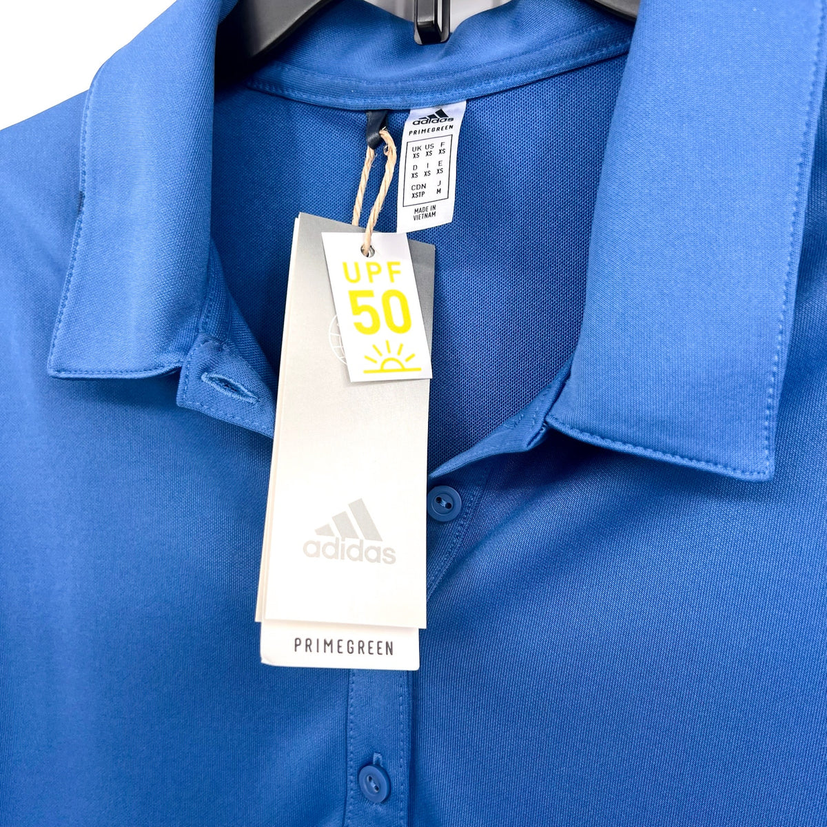 ADIDAS Women's Performance Primegreen Golf Polo Shirt XS Blue Short Sleeve NWT
