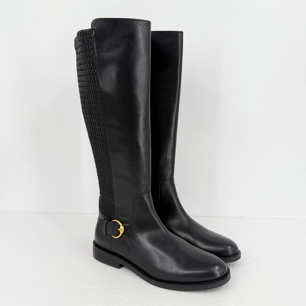 Cole Haan Womens Clover Knee High Boots US 11 M EU 42 Black Leather NIB