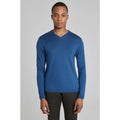 JACK VICTOR Men's Ramezay Woo V-Neck Sweater XL Blue Silk Cashmere