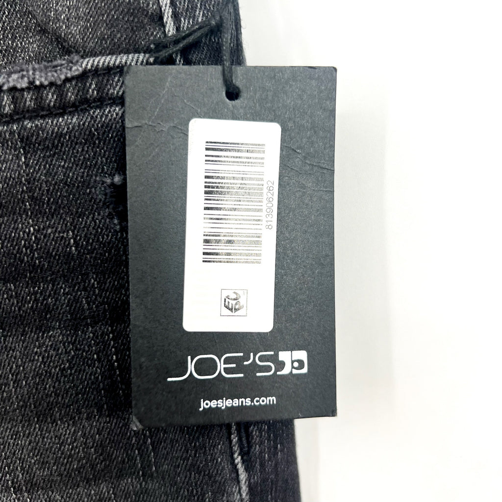 JOES JEANS Straight Crop Jeans Size 26 US 4 Black Wash Distressed Mid Rise NWT