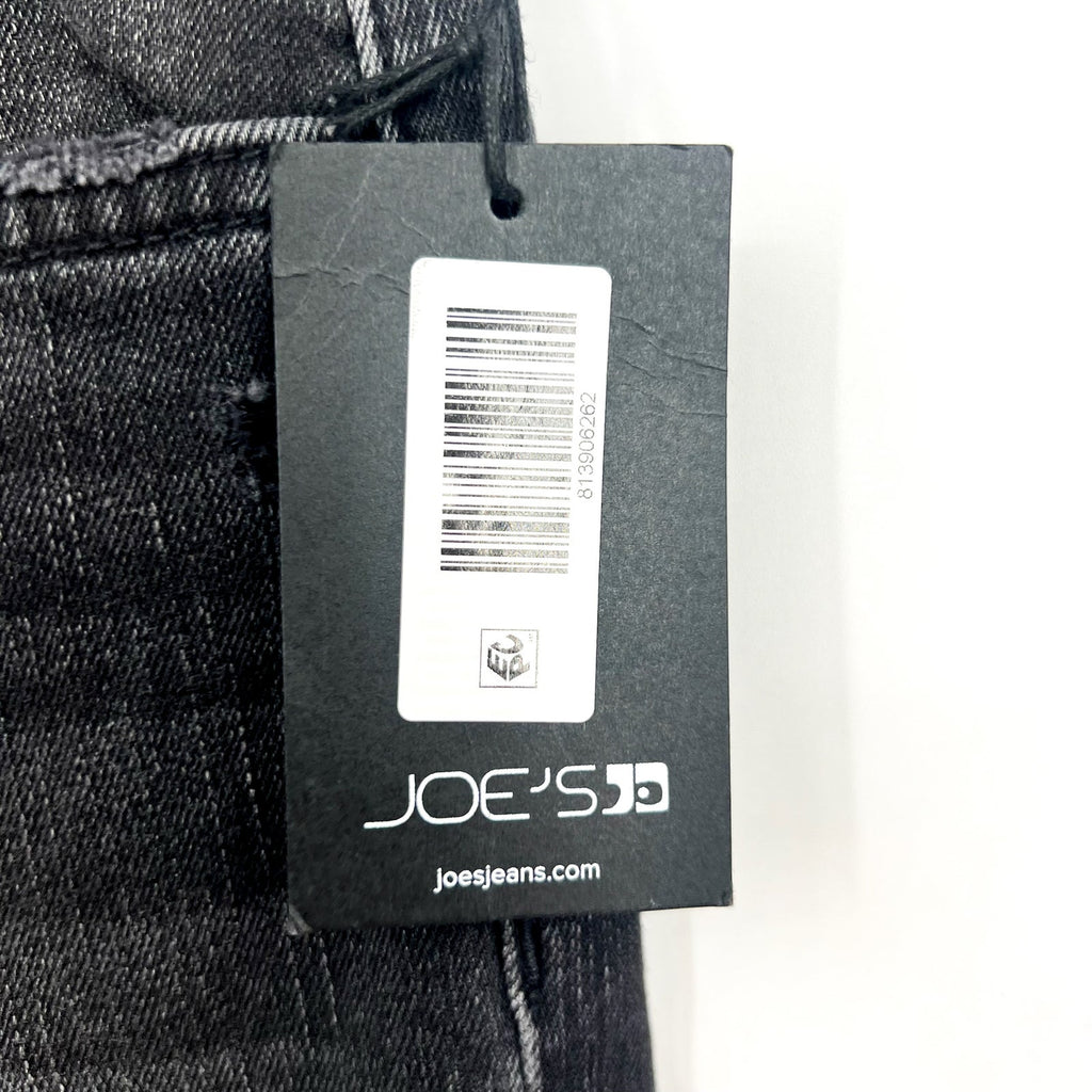 JOES JEANS Straight Crop Jeans Size 26 US 4 Black Wash Distressed Mid Rise NWT