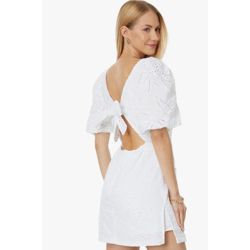 Lilly Pulitzer Women's Celestina V-Neck Romper Size 6 Resort White Eyelet NWT