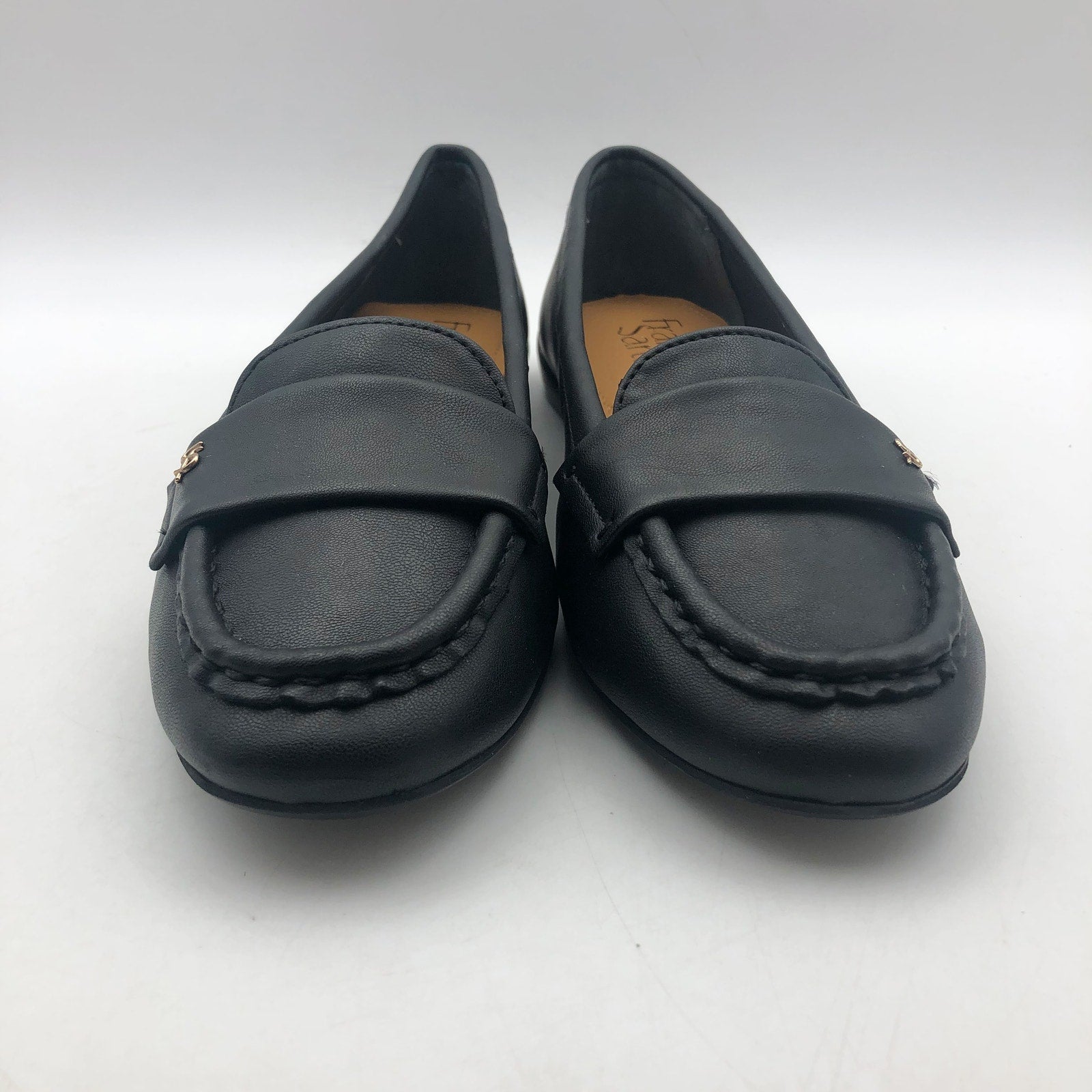 Franco Sarto Womens Faris Slip On Flats Size 9.5 Black Faux Leather Loafers NIB