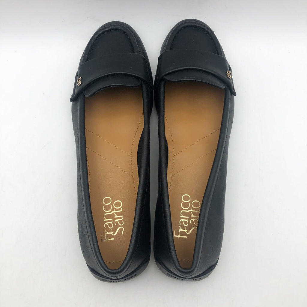 Franco Sarto Womens Faris Slip On Flats Size 6.5 Black Faux Leather NIB
