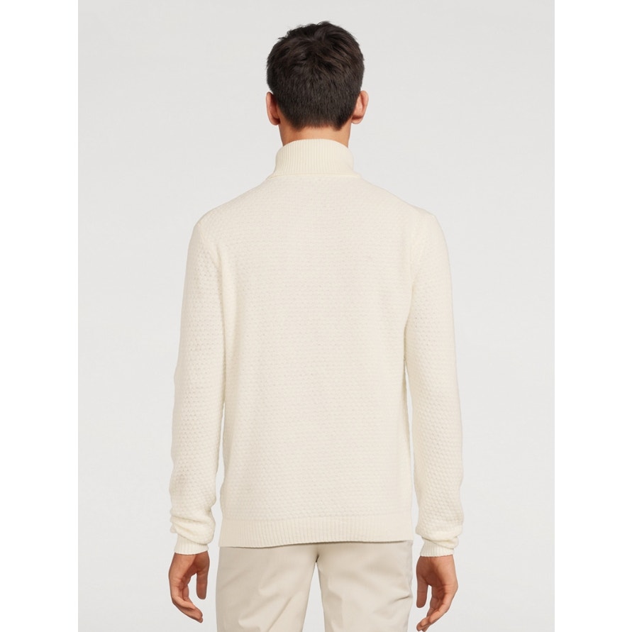 JACK VICTOR Men's Renfrew Turtleneck Sweater XL White Ecru Cashmere Wool NWT