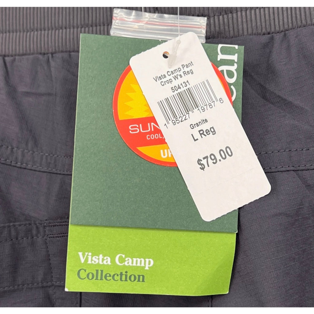 L.L BEAN Women's Vista Camp Pants Large Grey Granite Crop Mid Rise NWT