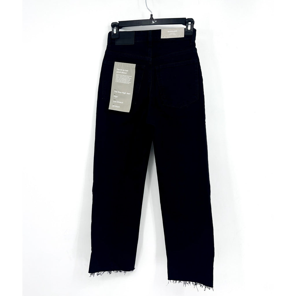 EVERLANE Women's The Way-High Jeans 23x25 US 000 Black Straight Leg NWT
