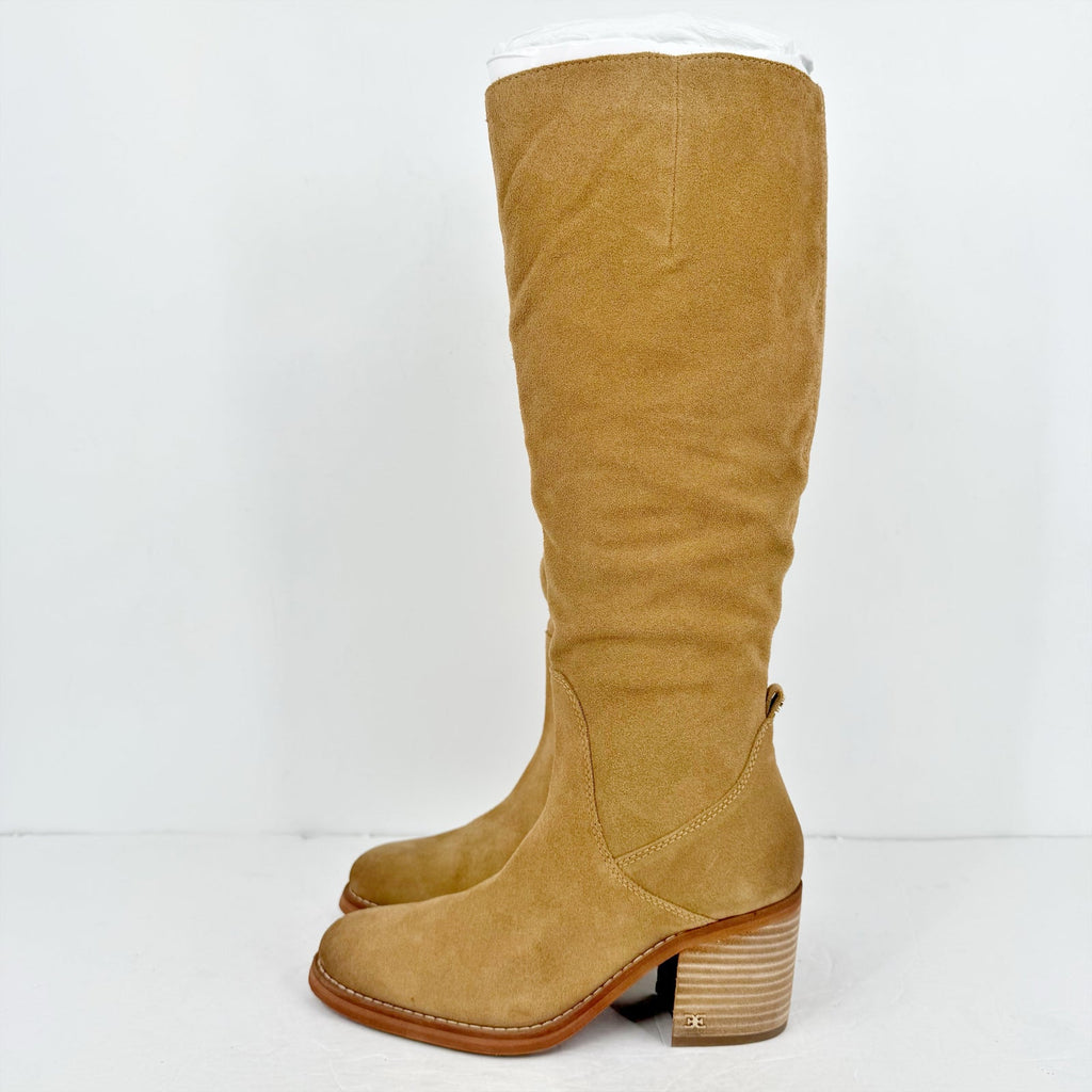 Sam Edelman Womens Soyer Knee High Boots Size 6 M Caramel Brown Suede NIB