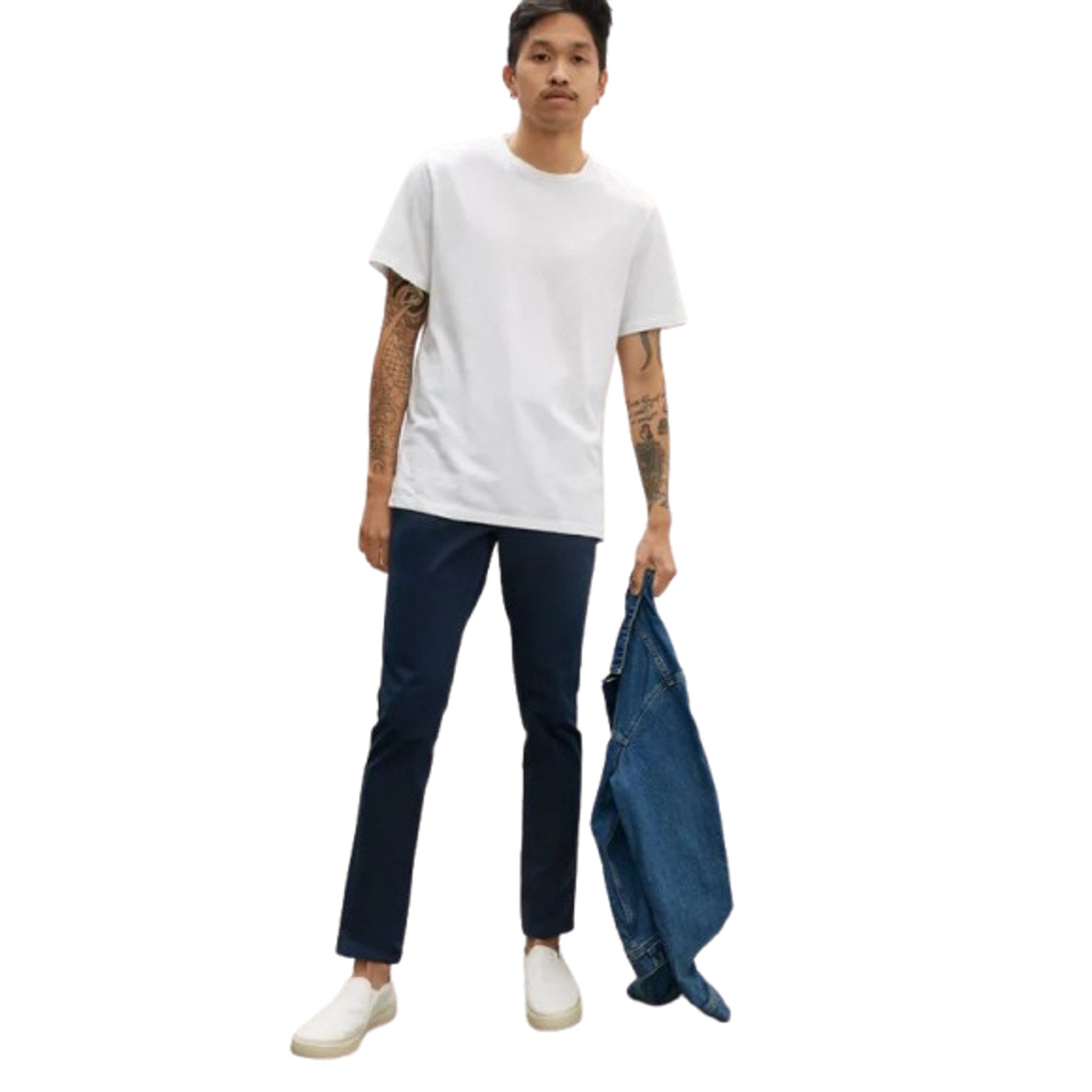 EVERLANE Men's The Performance 5-Pocket Pants 35x32 Navy Blue Stretch Chinos NWT