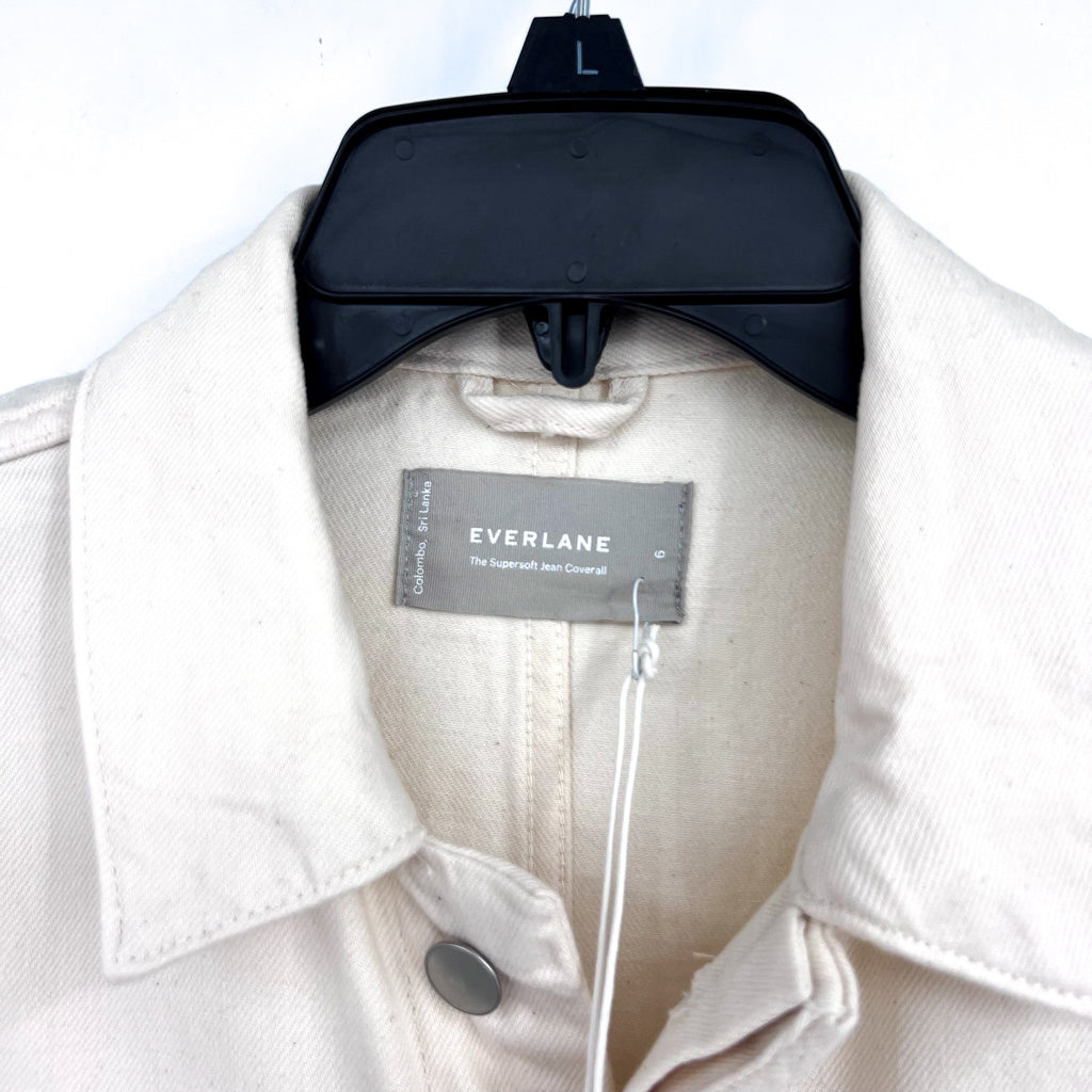 EVERLANE Women's The Supersoft Jean Coverall Size 6 Cream Jumspsuit NWT