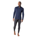 SMARTWOOL Men's Merino 250 Base Layer Top Medium Blue 1/4 Zip Long Sleeve NWOT