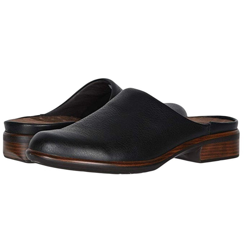 Naot Womens Lodos Clogs EU 43 US Size 12 Black Leather Slip On NWOB