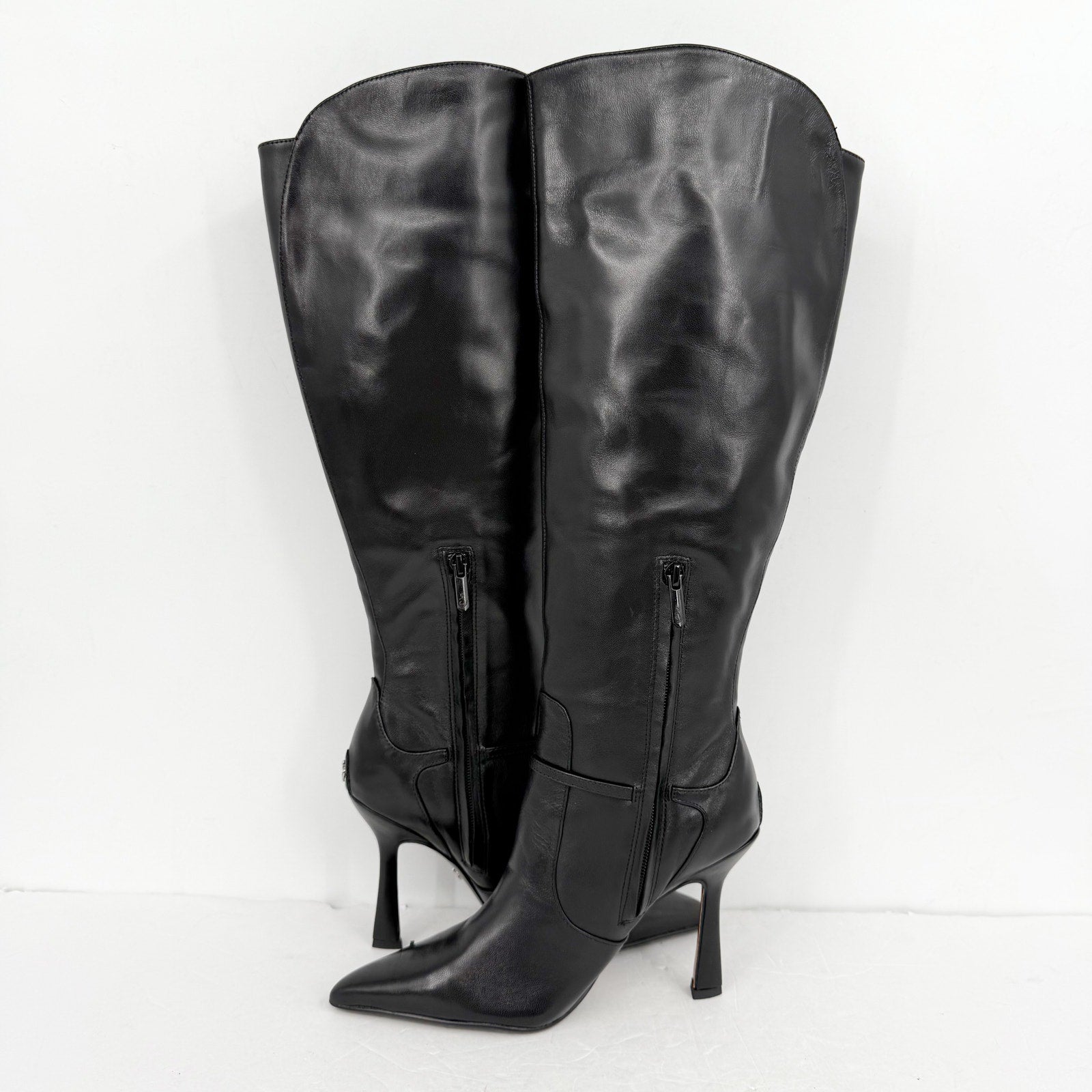 Sam Edelman Womens Elia Above Knee Boots US 6.5 M WIDE CALF Black Leather NIB