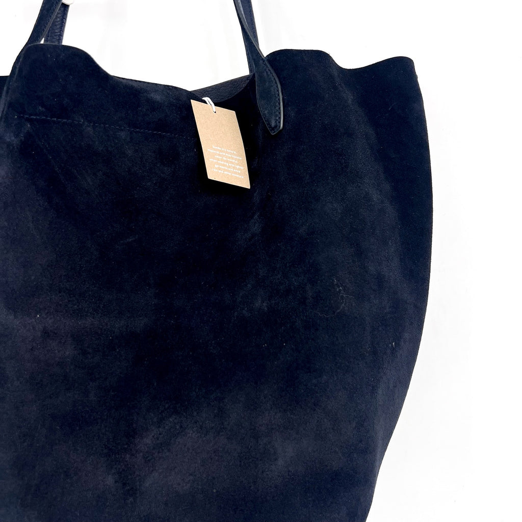 MADEWELL Women's The Oversized Shopper Tote Large Jet Blue Suede NWT